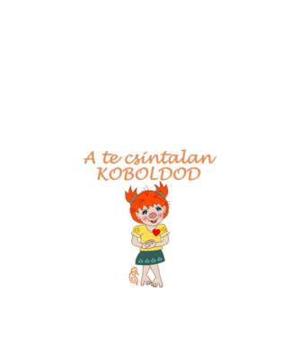 A te csintalan Koboldod Lány minta fekete pólón