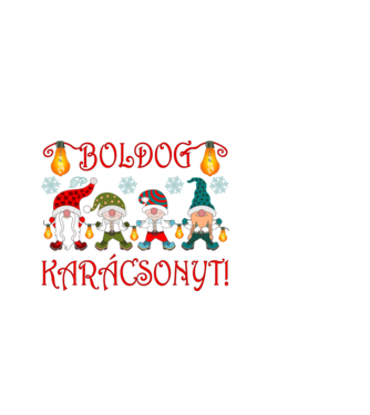 Boldog Karácsonyt Manók minta világoskék pólón