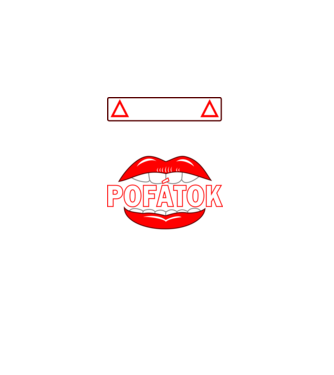 A pofátok nagy -piros, fehér minta fekete pólón
