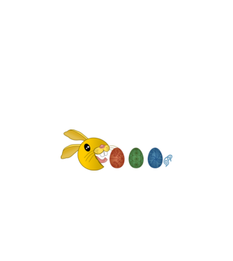 Pac Bunny minta fehér pólón