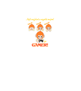 Gamer Majom -színes szöveggel minta türkiz pólón