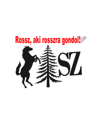 Ló Fa Sz fekete minta fehér pólón