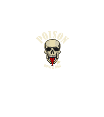 Poison Rock and Roll minta farmerkék pólón