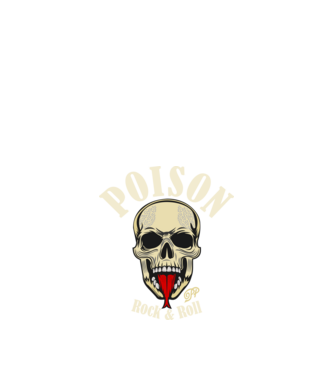 Poison Rock and Roll minta fekete pólón