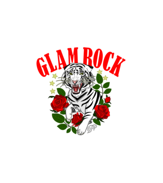 Glam Rock Tiger minta fehér pólón