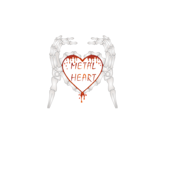 Metal Heart minta fekete pólón
