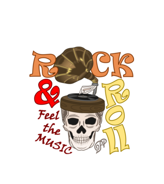 Rock Gramofon minta fehér pólón