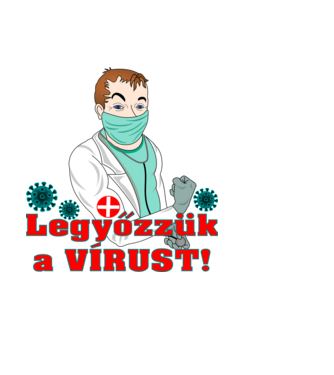ápolók és orvosok - Legyőzzük a vírust! minta világoskék pólón