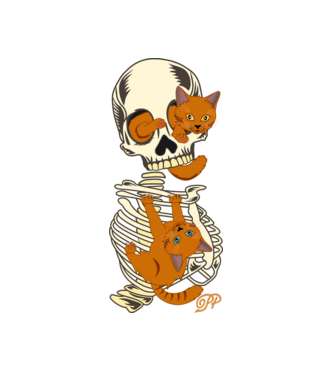 Halloweeni Macskák minta fehér pólón
