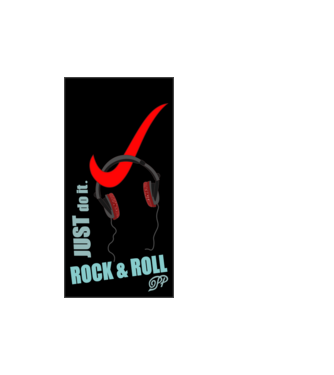 Csak csináld Rock & Roll Telefontok minta fehér pólón