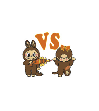 Chhichi VS  Zimomo (Labubu) minta fehér pólón