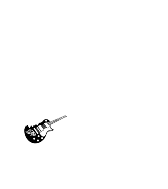 Gitár Madarakkal -fehér minta fehér pólón