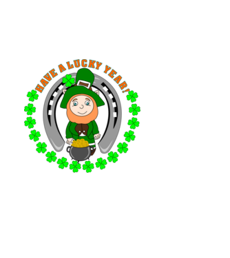 Leprechaun Lucky Year minta fekete pólón