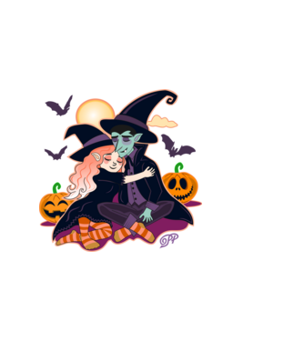Halloweeni Pár minta sötétkék pólón