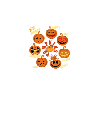 Halloween Lelke Töklámpások minta fekete pólón