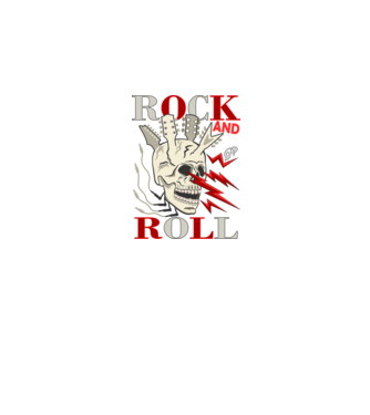 Rock and Roll Villámló Koponya minta fekete pólón