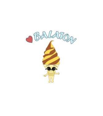 Balatonos Fagyi minta fehér pólón