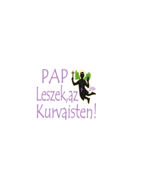 Álszent Pap minta fekete pólón