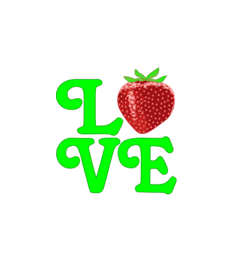 Love strawberry minta fehér pólón