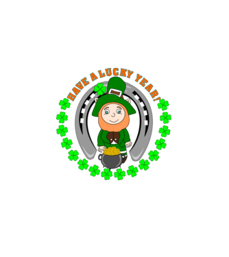 Leprechaun Lucky Year minta királykék pólón