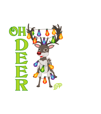 Oh Deer minta fehér pólón