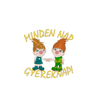 Minden Nap Gyereknap Manók minta fehér pólón