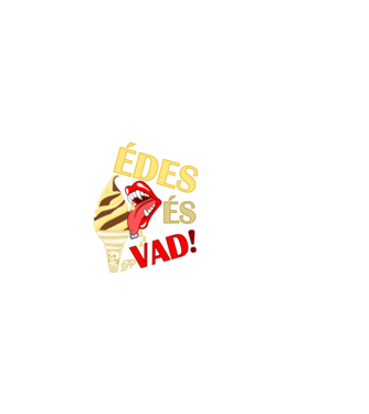 Édes és Vad Fagyi minta sötétkék pólón