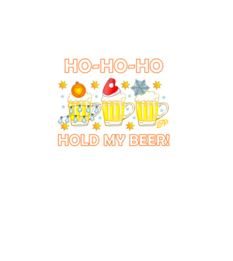 Hold My Beer Mugs minta fekete pólón