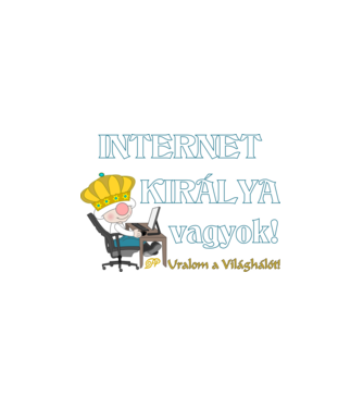 Internet Királya Manó minta fehér pólón