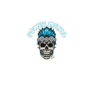 Power Metal Koponya minta türkiz pólón