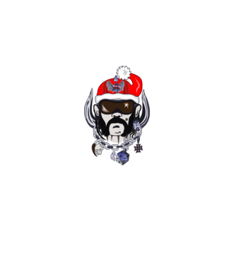 Lemmy Santa Head minta fekete pólón