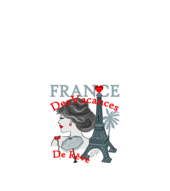 Francia Álomnyaralás minta sötétkék pólón