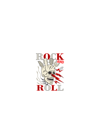 Rock and Roll Villámló Koponya minta fehér pólón