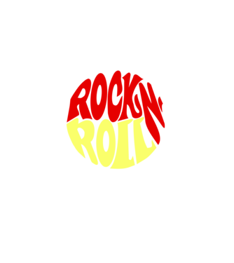Rock' roll kerek minta fekete pólón