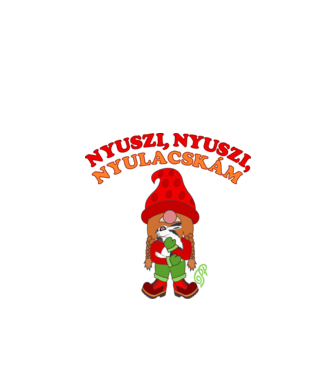Nyulacskám minta fekete pólón