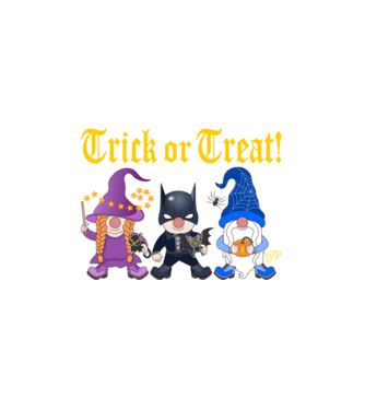 Trick Or Treat Gnome minta fehér pólón