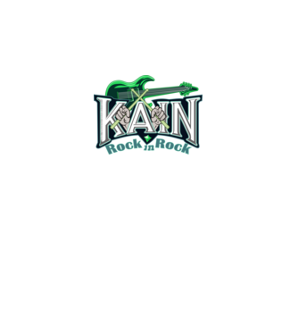 Kain Két hangszeres Zöld minta fekete pólón