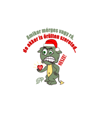 Grincs Szeretet minta fehér pólón