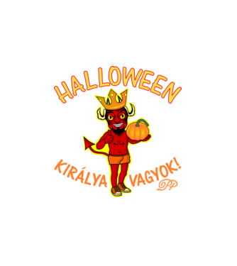 Halloween Királya minta fehér pólón
