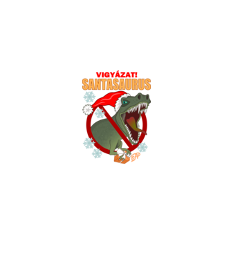 Karácsonyi Dínó Santasaurus minta homokszín pólón