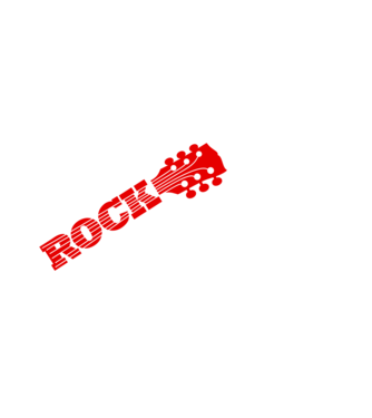 Rock gitárnyak minta fekete pólón
