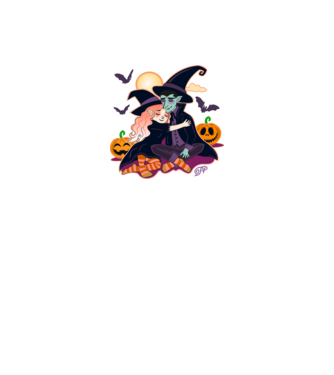 Halloweeni Pár minta fekete pólón