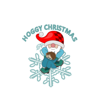 Gnome Hoggy Christmas minta fehér pólón