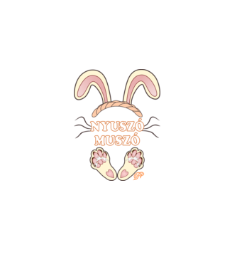 Nyuszó Muszó Nyuszifül minta fehér pólón