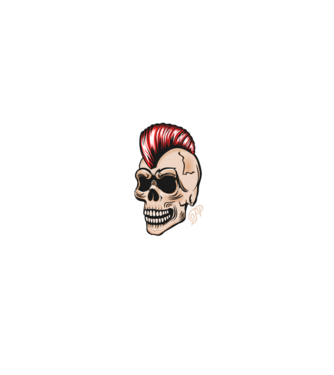 Punk Skull minta fekete pólón