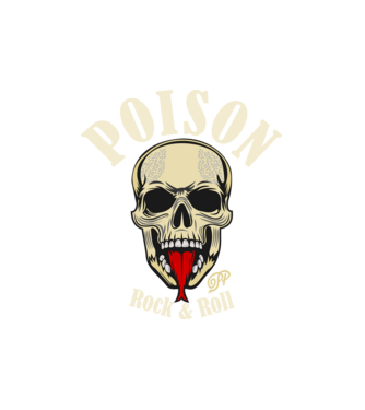 Poison Rock and Roll minta fehér pólón