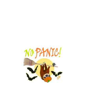 Halloweeni Lajhár minta fehér pólón