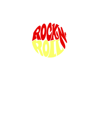 Rock' roll kerek minta türkiz pólón