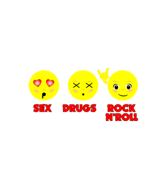 sex drugs rock'n roll minta fekete pólón
