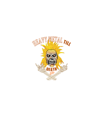 Heavy Metal Mindhalálig minta fekete pólón